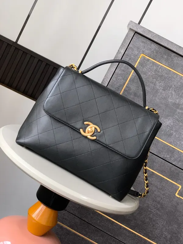 Chanel Black and Gold Official Document Cover Bag